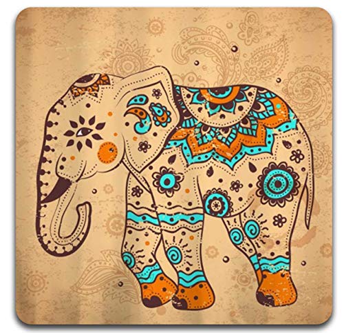 Personality Elephant Square Coaster Set - Made of Recycled Rubber-Set of 4 - color: Personality Elephant