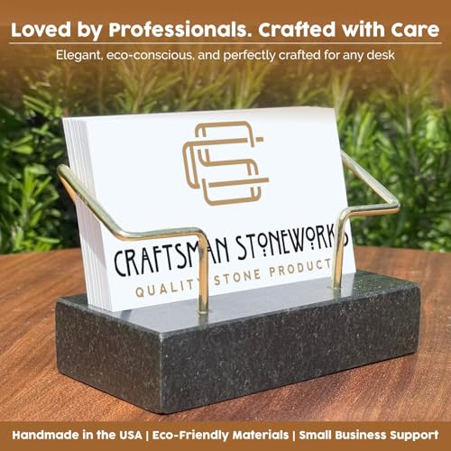 Black Granite Card Holder – Wire Stand, Holds 70 - color: Black Granite