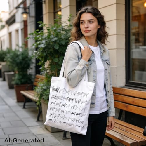 Funny Canvas Tote Bag, Reusable Shoulder Grocery Bag, Holiday Gift Bags for Friends, 13.7x15.7 inch - color: Style 25