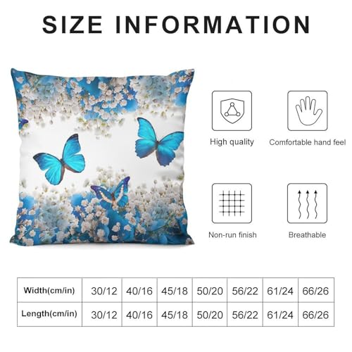 Butterfly Girl Nature Landscape Pillow Covers, Spring Botanical Floral Teen Kids Scenic Home Decor Sofa Bedroom Cushion Outdoor Indoor Decorations 16 "x16 - color: Butterfly-1, size: 16" x 16" (Pack of 2)
