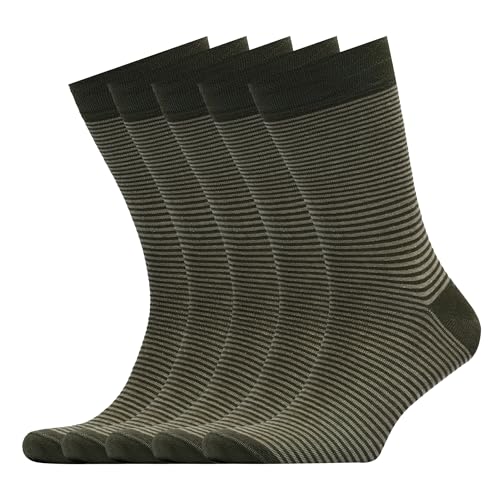 VRD Men's Dress Socks Bamboo Rayon, 5-Pack Crew Socks, Multiple Colors and Designs, Shoe Size 8-13, Gift Box - color: 44: Green, 5-pack Striped
