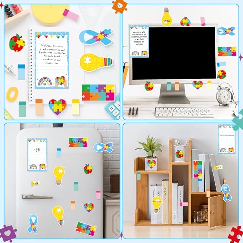 Xqumoi Autism Teacher Sticky Notes Set - 550 Sheets Autism Self-Stick Note Pads Special Education Divider Tabs Bundle Writing Memo Pad Back to Classroom Rewards School Supplies - color: 1pack-autism Teacher