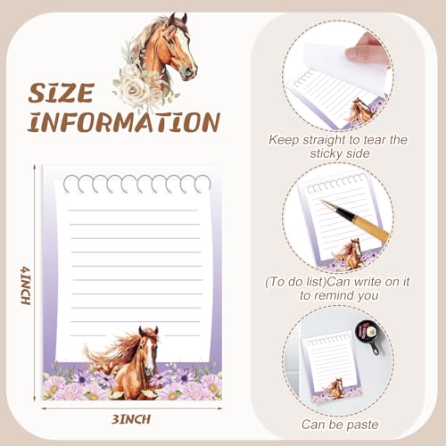 Gilprop 24 Pack Horse Sticky Notes, Horse Lover Gifts for Women - style: Horse