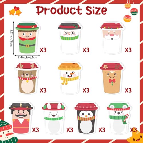 CJiangpo 30Pcs Christmas Sticky Notes - Cute Santa Elk Sticky Note Pads, 600 Sheets Self Stick Notepad Memo Pads Page Markers Kids Classroom Rewards Christmas Party Favor Gifts Stocking Stuffers - color: Christmas