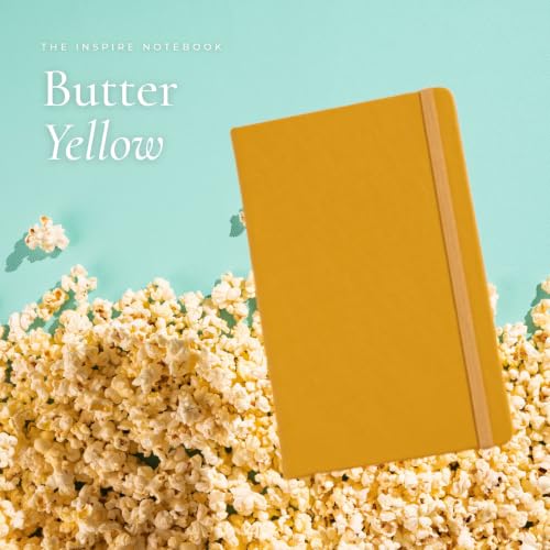 Leather Notebook, Writing Journal, Butter Yellow - color: Butter Yellow, size: Large