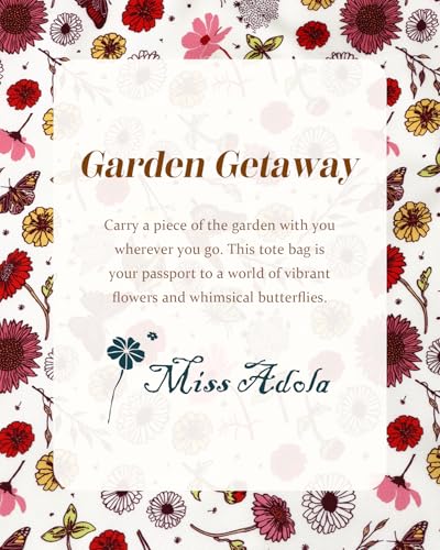 Miss Adola Aesthetic Buckle Tote Bag for Women - color: Butterfly Flower