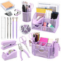 17 IN 1 Office Desk Organizer Set for Back to School Supplies Accessories - color: Purple