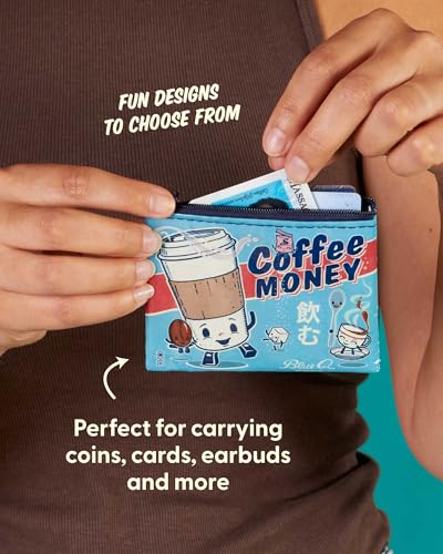 Blue Q Coin Purse - Cute Coin Pouch for Men & Women, Small Pouch Organizer - color: Coffee Money