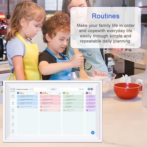 10.1 Inch Smart Digital Calendar Chore Chart with Touchscreen - Interactive Display for Family Schedules, Great for Organizing Your Calendar to-Do List & Meal Planner, Digital Picture Frame