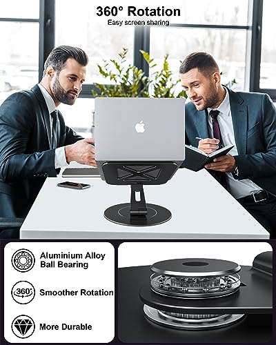 LOXP Ultra-Stable Laptop Stand for Desk with Larger Base - color: Glossy Black
