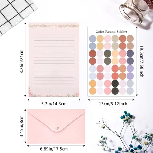 91 Pcs Stationery Paper Envelopes Set - color: Sweet
