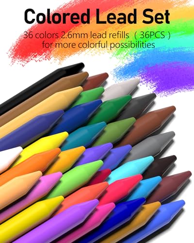 Four Candies 2.6MM Color Lead, 36 Color Pencils Refills 72 PCS - color: Multicolor Refills