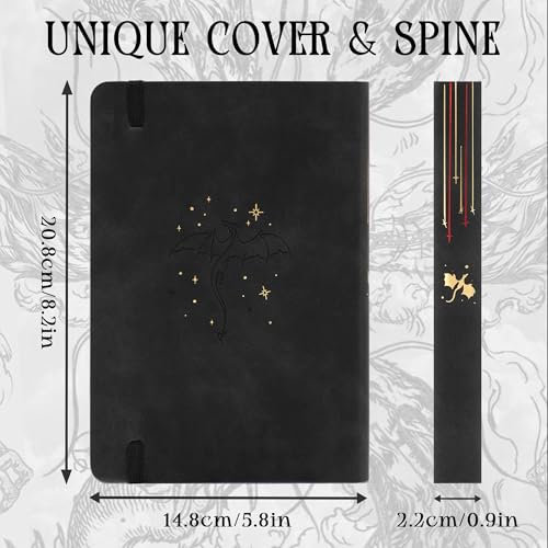 TIEFOSSI A5 Lined Journal for Women & Men, 100 GSM Thick Paper - color: Black, size: Lined