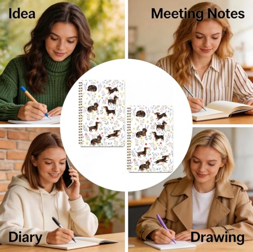 2 Pcs Cute Dachshund Spiral Notebook Dachshund Lover Gifts Journal Notebook - color: Multicolour 0201