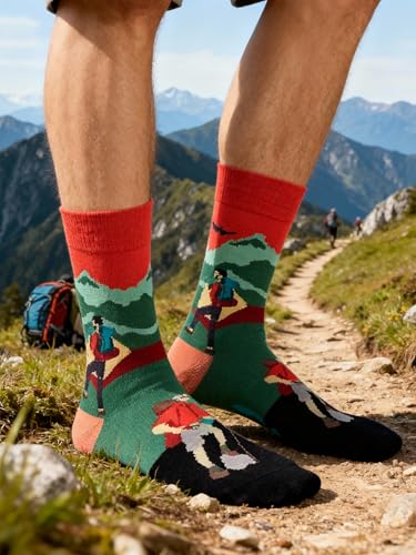 Colorful Funny Novelty Dress Socks for Men Women Teens Fathers Day Casual Fun Crazy Funky Graphic Crew Socks - color: 5 Pairs - Sports Themed - Skiing Snowboarding Outdoor Hiking Sailing & Kayaking Swimming Scuba Diver Ocean Adventure Pattern Socks, size: