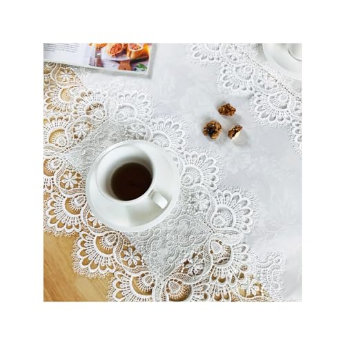 Lace Placemats Set of 6 Washable Off White 12x18inch - color: Carnation-white, size: 6pcs