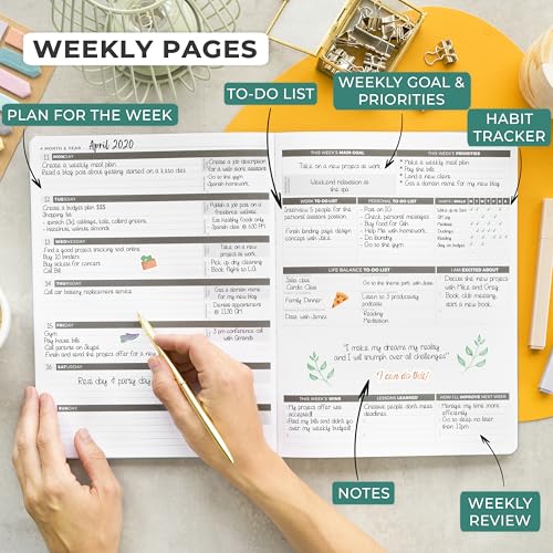 Clever Fox Planner PRO, Undated Weekly Planner, 8.5x11 Turquoise - color: Turquoise (Undated), size: A4 (8.5" x 11") Standard Version