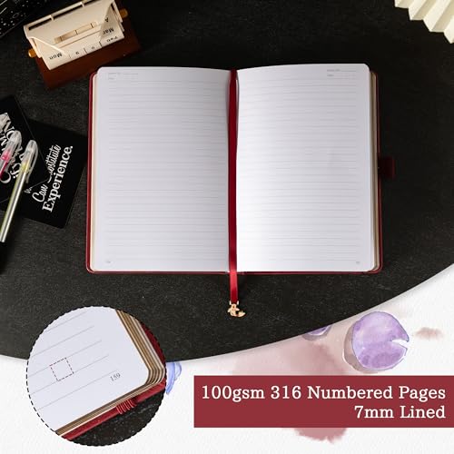 TIEFOSSI A5 Lined Journal Notebook 316 Pages for Women & Men - color: Red, size: A5-Lined