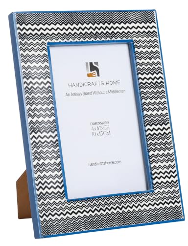 Handicrafts Home Resin Inlay Black & White Picture Frame Modern Decor, 6x4 - color: RHYTHM-WAVES, size: 4X6