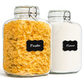 ComSaf Square Glass Pantry Jars with Airtight Lids 1.1 Gallon 2 Pack Large - size: 1.1 gallon x 2