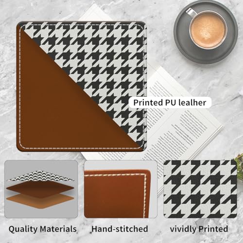 Cute Leather Bookmarks, Fun Triangle Making Corner Bookmark, Book Accessories for Reading Book Lovers, Unbreakable Page Markers for Women Men Classic Houndstooth - color: Classic Houndstooth