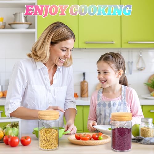 Small Glass Jars with Airtight Lid Seasoning Containers Glass Spice Jar Food Pantry Storage Containers for Kitchen Sugar Tea Coffee Bean Nuts Cookies Herbs Salt (23oz(700ml)*2pack) - color: 23oz(700ml)*2pack