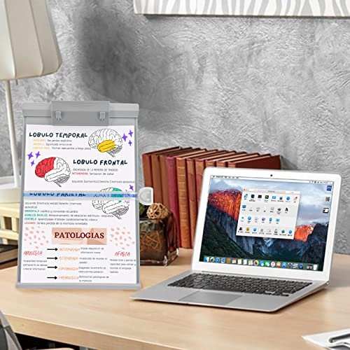 Barelove Document Holder Paper Stand with 7 Adjustable Positions, Grey Paper Holder Stand for Desk When Typing for Reading A4 Letter, Books, Music Sheet, Receipts, Textbooks - color: Grey