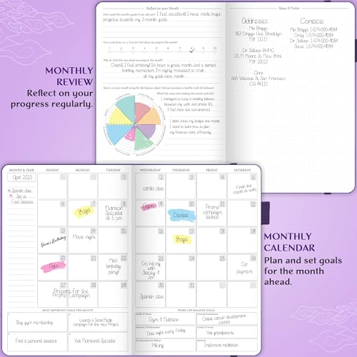 Legend Undated Hourly Planner, A5 Appointment Book Schedule, Purple - color: Purple
