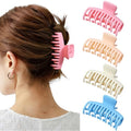 Mesovor 4 Pack 3.5" Double Row Teeth Claw Clips for Thin Fine Hair Non-Slip - color: Colorful Matte