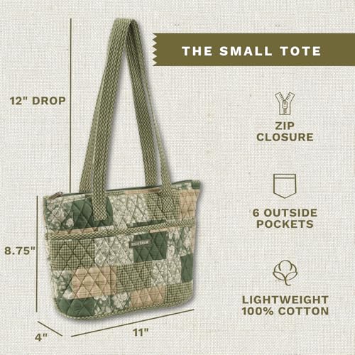 Bella Taylor Small Tote, Quilted Shoulder Bag for Women - color: Heirloom Rose Patchwork