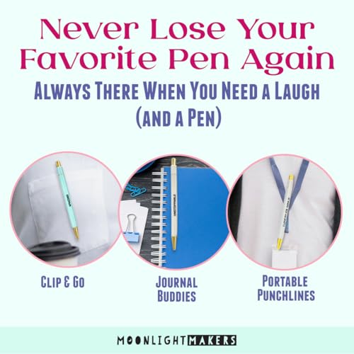 Moonlight Makers Funny Pens, Black Ink Ballpoint, Set of 5, You Got This - color: You Got This