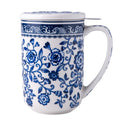 AmorArc Tea Cup With Infuser and Lid, 18oz Loose Leaf Tea Mug With Steeper - color: Peony