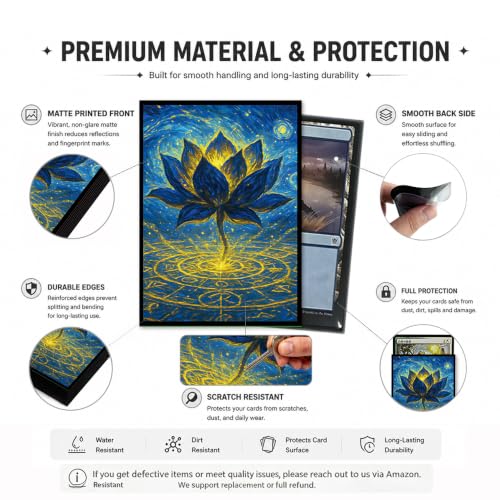 100 PCS TCG/MTG Card Sleeves, Matte Back Anti-Slip & Easy Shuffling Applicable to OCG CCG DTCG PTCG, 2.6 x 3.6 in Standard Size Cards (Summon The Black Lotus) - color: Summon the Black Lotus