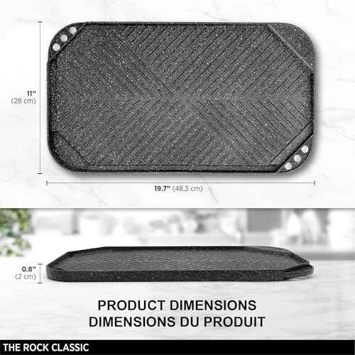 Starfrit The Rock Reversible Grill & Griddle, 50x28cm, Non-Stick