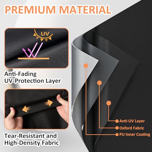 Tabletop Grill Cover for Royal Gourmet PD1305H 3 Burner Portable Grill and Griddle Combo, 600D Heavy Duty Outdoor Waterproof UV Resistant Windproof Dustproof Cover - size: PD1305H