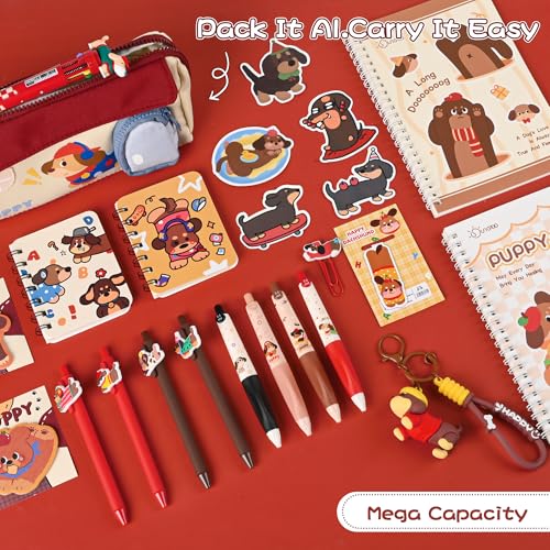 Ulema Cute Dachshund Gifts for Women, 70Pcs Stationery Set Birthday Gifts for Boys Girls Back to School and Classroom Rewards Office Supplies with Dachshund Muticolor Pen, Pencils, Sticky Notes etc. - style: Dachshund
