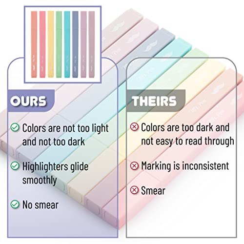 Mr. Pen- Aesthetic Highlighters No Bleed, 8 Pack, Candy Colors | Chisel Tip, Cute Highlighters Assorted Colors for Journaling, Highlighting, Underlining, Fast Dry, Back to School Supplies - color: Candy Colors, size: 8 Pack