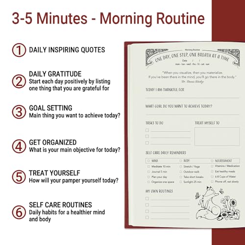 Gratitude Journal for Women with Guided Daily Prompts, Goal Setting & Habit Tracker—90-Day Mindfulness & Self-Care Journal with Relaxing Coloring Pages for Mood, Mindset & Sobriety Support (Hardcover) - color: RED