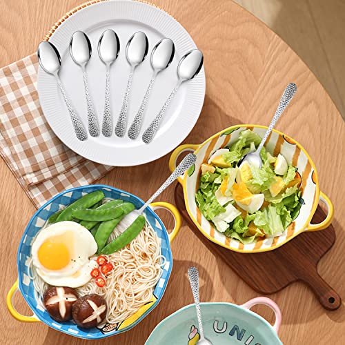 LIANYU 9PCS Kids Spoons Silverware Set, Stainless Steel Toddler Spoons - color: Silver