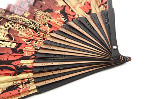 Terra Distribution Folding Fan [Japan Import] Hand Fans for Women Foldable, Japanese Fan, Unique Design, Handmade Bamboo, Silk Fan, 8.6" (22cm), Abanicos de Mano (347 (Crane, Pine Tree)) - color: 347 (Crane, Pine Tree)