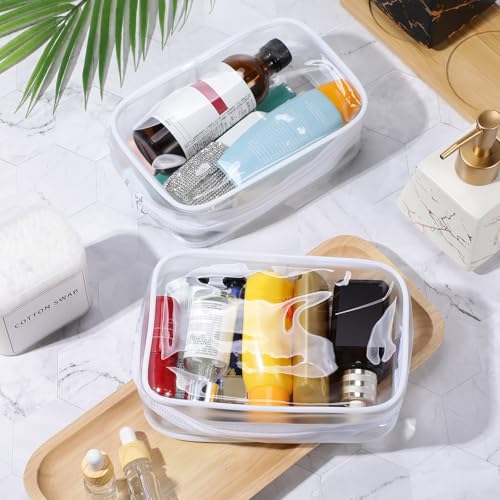 Weewooday 12 Pcs Clear Cosmetic Bags PVC Zipper,Large,White - color: White, size: Large
