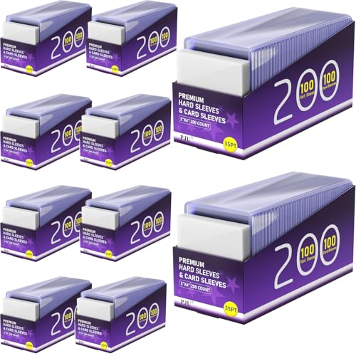 2000 Card Sleeves Hard Plastic, 3×4 Baseball Card Holder for Sports Cards - size: 1000 Hard Sleeves + 1000 Soft Sleeves