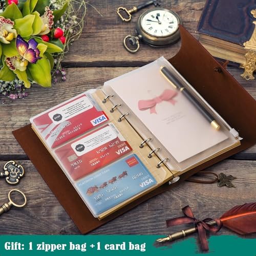 OMEYA Leather Journal Notebook, Refillable Writing Journal Diary Planner for Women Girls (Blue, A6 7.3'' x 5.1'') - color: Blue, size: A6 7.3'' x 5.1''