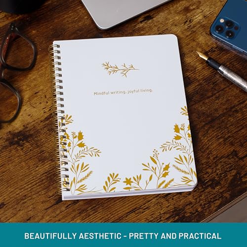 Happy Hoos® Aesthetic Spiral Notebook - 6.25" x 8.25" College Ruled Journal Notebook - Hard Cover Writing Journal for Work, School, Travel, More - Floral Notebook 8 Seasonal Designs (Winter Bliss) - color: Winter Bliss
