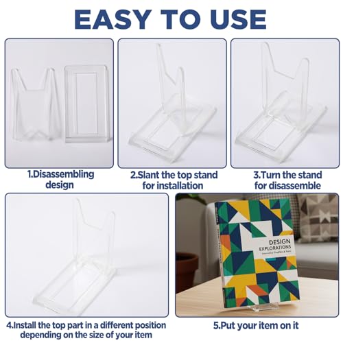 30pcs Adjustable Clear Display Holder Acrylic Book Stand for Display Easel Collector Stand Book Displays Stands for Home Office Wedding Birthday Comic Album CD Magazine Postcard Artworks Party