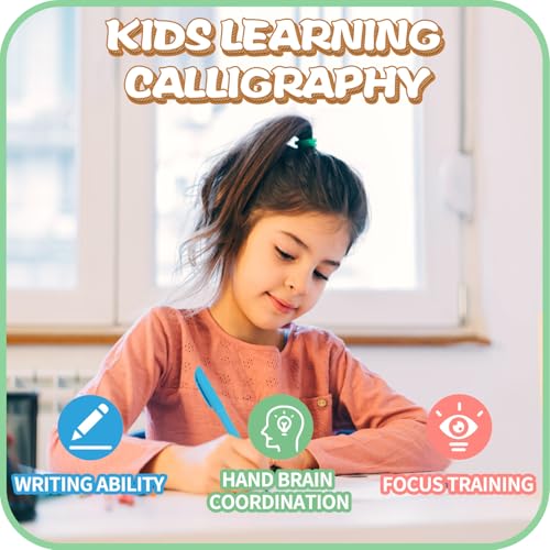 Magic Practice Copybook, Reusable Writing Practice Book, for Preschool Kids Age 3-8 Calligraphy 9.44in×6.29in(5 Books with Pens) - color: Green, size: 9.44in×6.29in