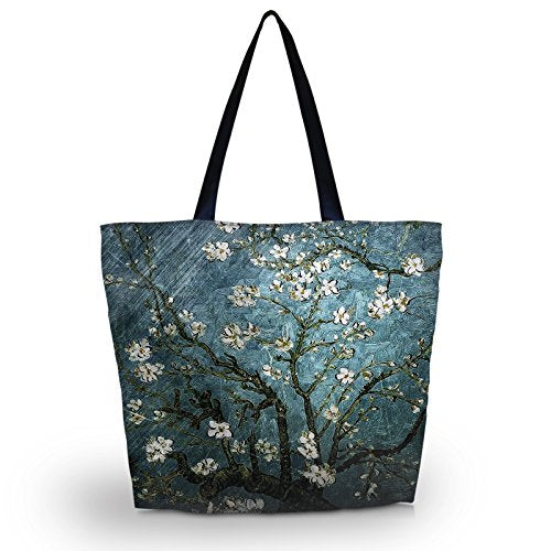Beach Tote Bags Travel Shopping Bag With Zippered for Women - color: Sb-19