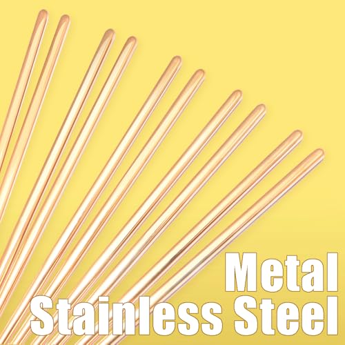 10 Pairs Metal Reusable Chopsticks,9 Inch Chop sticks(Gold)