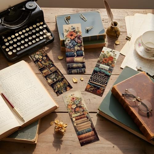 Vintage Book Bulk Bookmark, 100 Pcs Cottagecore Floral Books Bulk Paper Bookmarks for Women, Retro Bookmark with Tassels Gift for Kids Reading Lovers Teacher Students - style: Vintage Book