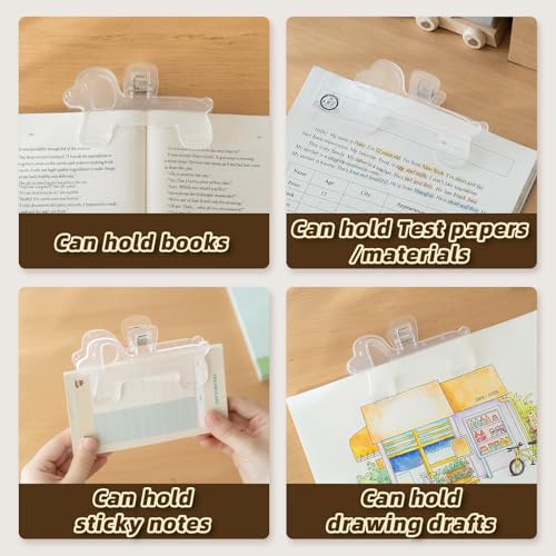 Book Clip to Hold Book Open,Sturdy Non-Slip Page Holder Clips for Reading - color: 2 Transparent